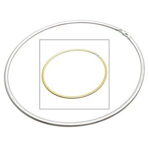 STERLING SILVER DOMED REVERSIBLE GOLD AND SILVER OMEGA CHAIN NECKLACE 4MM